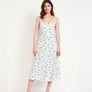 Old Navy- Fit & Flare Sleeveless Linen-Blend Midi Dress